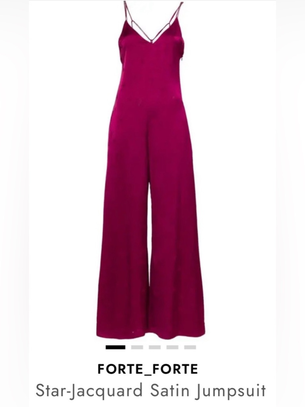 Forte-Forte, Made in Italy. Gorgeous Jacquard Magenta Wide-Leg Jumpsuit